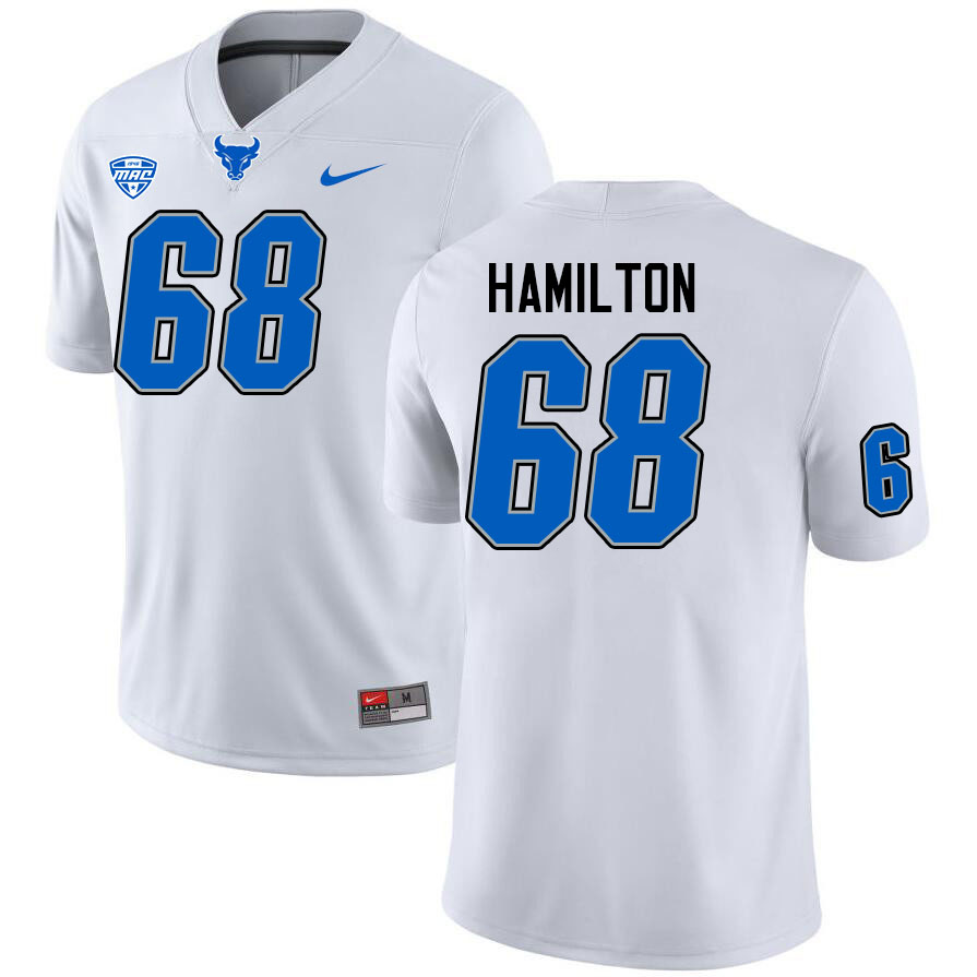 Buffalo Bulls #68 Liam Hamilton College Football Jerseys Stitched Sale-White